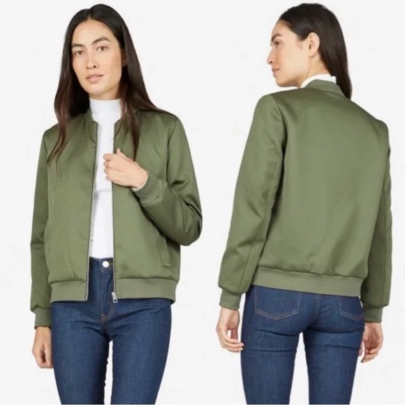 Everlane Jacket E2 Bomber Zip Up Olive Green S - Picture 1 of 12